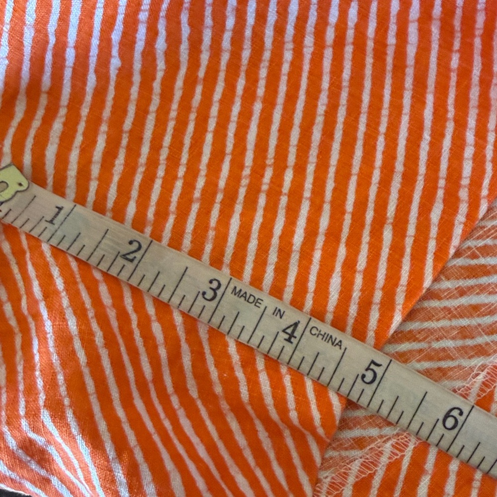 Michael Michael Kors Orange /White Print Linen Shorts Size 10 - Picture 10 of 12